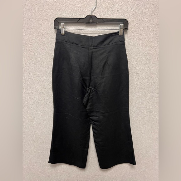 Catherinegee NWT Silk Linen Blend Culotes in Black Size 0 - Picture 2 of 11